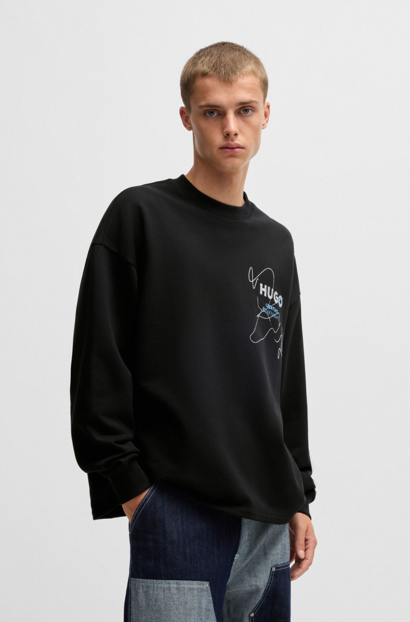 HUGO コットンテリー フーディ シーズンアートワーク HUGO コットンテリー フーディ シーズンアートワーク (Hugo Boss