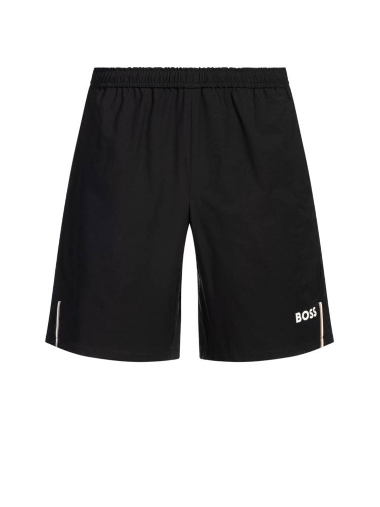 Artikel klicken und genauer betrachten! - Die BOSS Shorts aus einem schnell trocknenden Stretch-Gewebe leitet Feuchtigkeit zuverlässig von der Haut ab und ist ein Tennis-Essential. Große Taschen aus Mesh. Verstellbarer Bund. Seitenschlitze. | im Online Shop kaufen