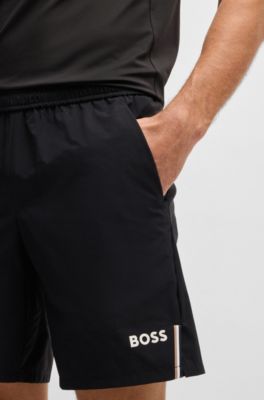 Active tennis shorts in quick-dry super-stretch fabric, Black