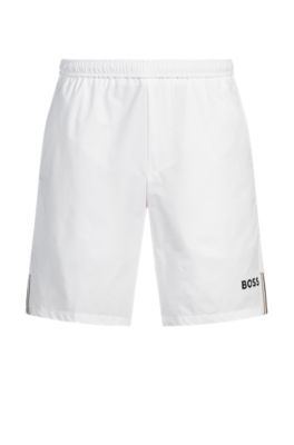 Active tennis shorts in quick-dry super-stretch fabric, White