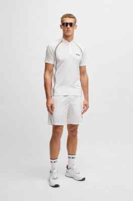 Active tennis shorts in quick-dry super-stretch fabric, White