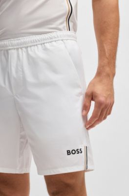 Active tennis shorts in quick-dry super-stretch fabric, White