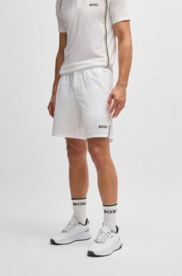 Active tennis shorts in quick-dry super-stretch fabric, White