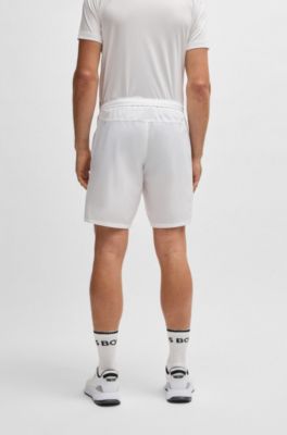 Active tennis shorts in quick-dry super-stretch fabric, White
