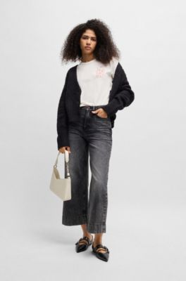 시즌 그래픽 프린트 코튼 티셔츠, 화이트