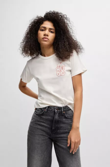 Cotton T-shirt with seasonal graphic print