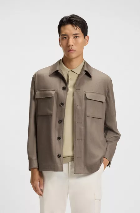 Relaxed-fit overshirt in virgin wool