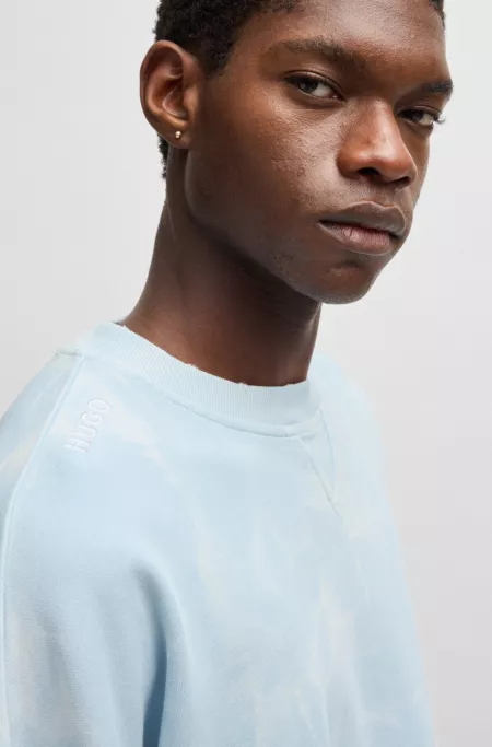 Cotton-terry sweatshirt with tie-dye effect