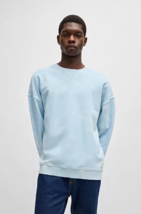 Cotton-terry sweatshirt with tie-dye effect