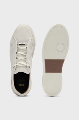 Gary trainers in suede with elastic lacing system, Natural