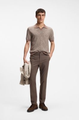 Baskets Gary en cuir su&eacute;d&eacute; avec syst&egrave;me de la&ccedil;age &eacute;lastique, Marron fonc&eacute;
