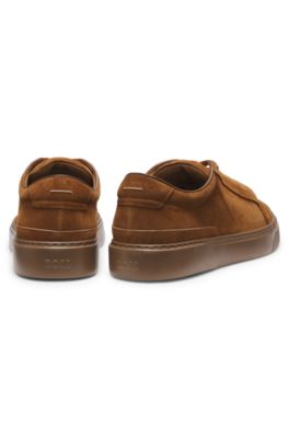BOSS - Gary trainers in suede with elastic lacing system - Brown