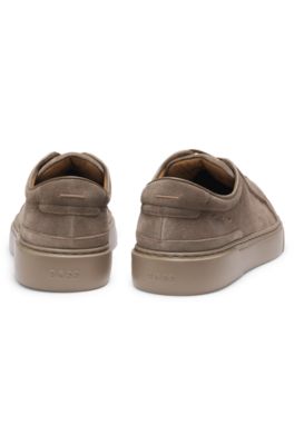 Gary trainers in suede with elastic lacing system, Khaki
