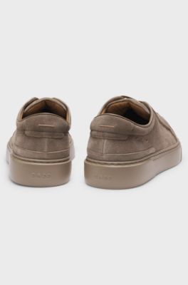 Gary trainers in suede with elastic lacing system, Khaki