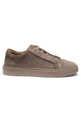 Gary trainers in suede with elastic lacing system, Khaki