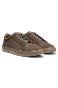Gary trainers in suede with elastic lacing system, Beige