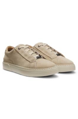Gary trainers in suede with elastic lacing system 1