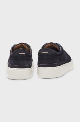 Gary trainers in suede with elastic lacing system, Dark Blue