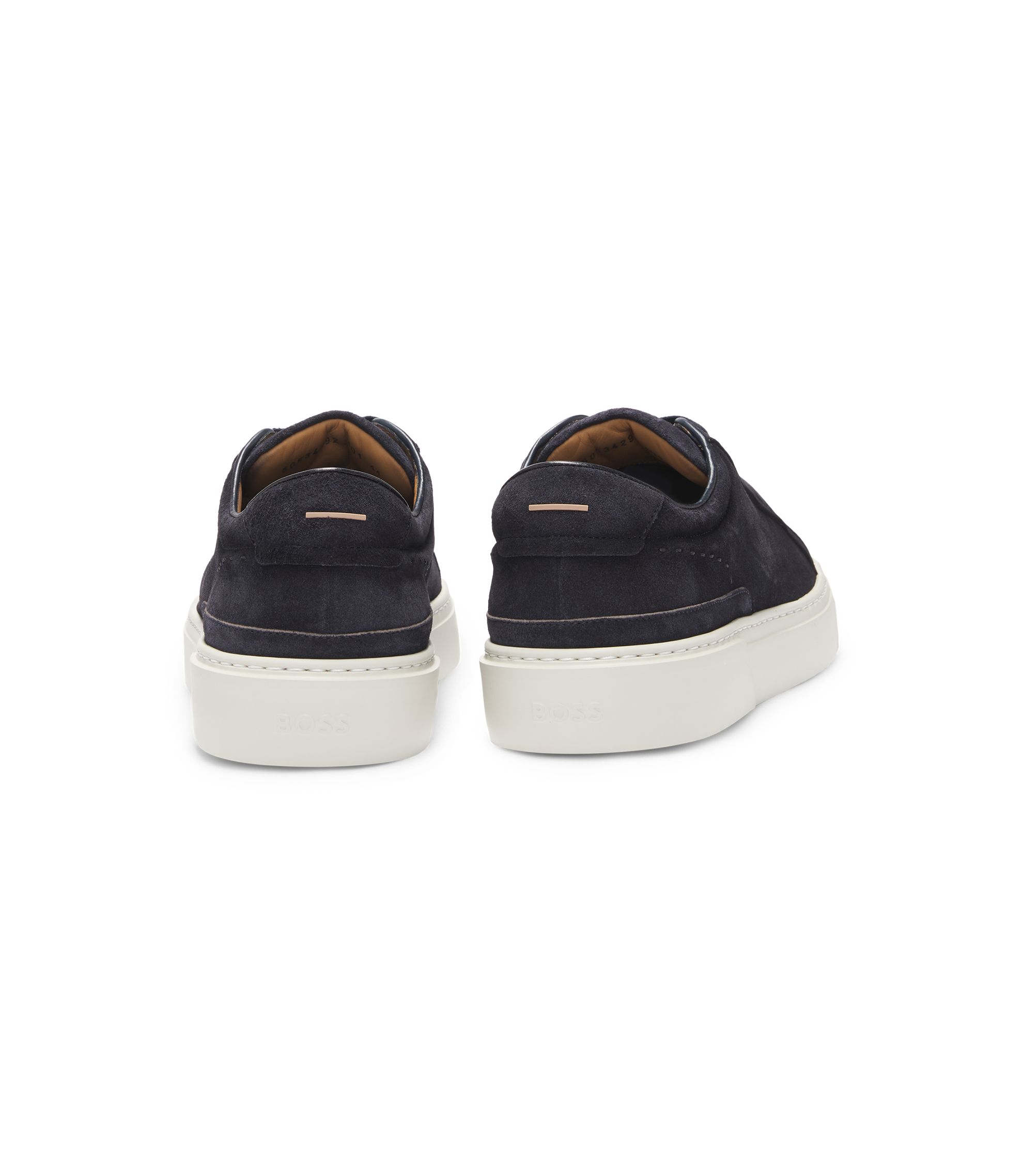 BOSS - Gary trainers in suede with elastic lacing system - Dark Blue