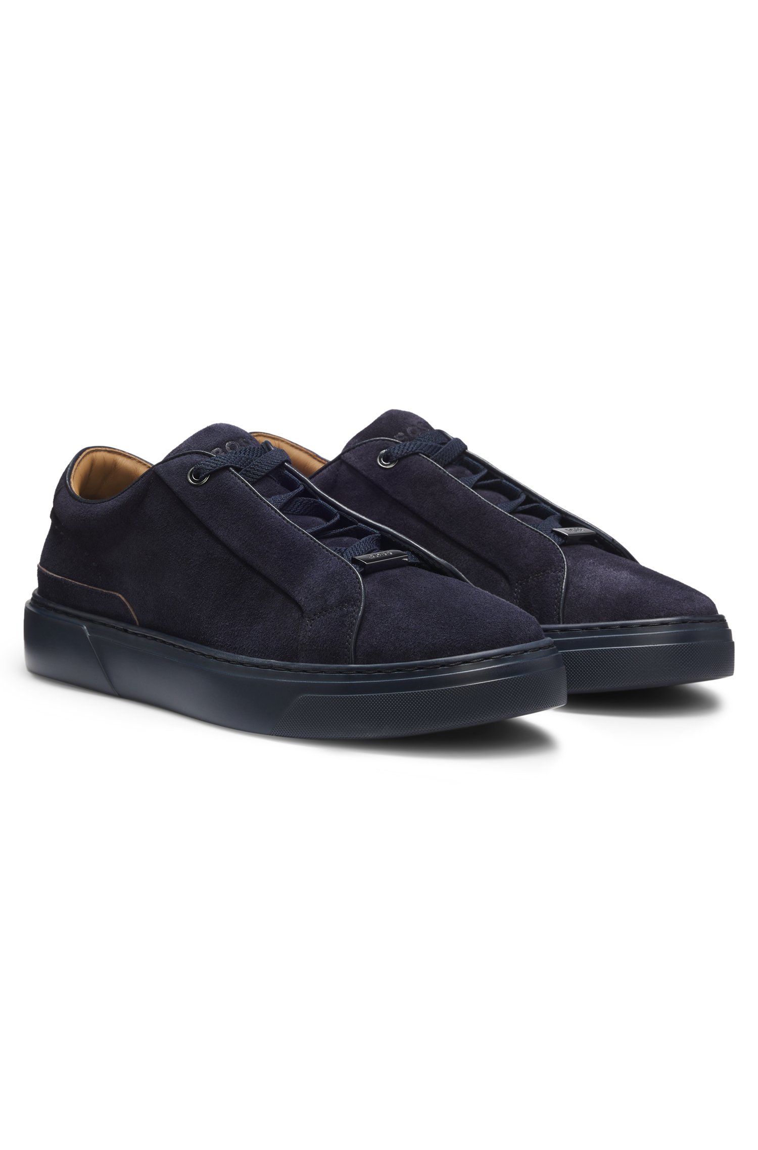 Boss Gary trainers in suede with elastic lacing system sneakers herr