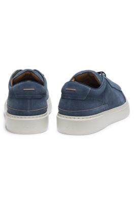 Gary trainers in suede with elastic lacing system, Blue