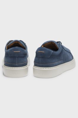 Gary trainers in suede with elastic lacing system, Blue