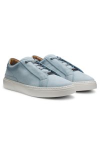 Gary trainers in suede with elastic lacing system, Light Blue