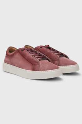 Gary-sneakers van su&egrave;de met elastisch vetersysteem, Rood
