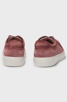 Gary trainers in suede with elastic lacing system, Red