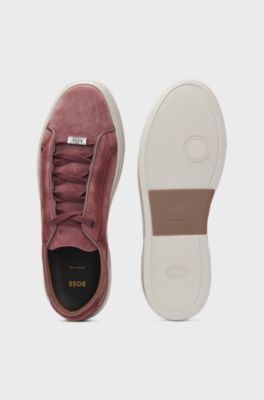 Gary trainers in suede with elastic lacing system, Red