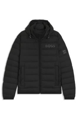 Water-repellent down jacket with tonal logo 1