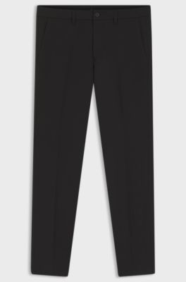 Cal&ccedil;as de ajuste slim em tecido el&aacute;stico repelente &agrave; &aacute;gua, Black