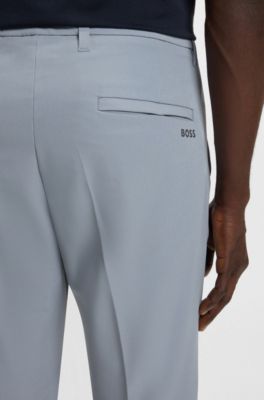 Slim-fit trousers in water-repellent stretch fabric, Dark Grey