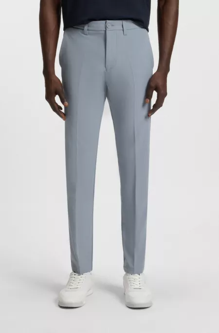 Slim-fit trousers in water-repellent stretch fabric