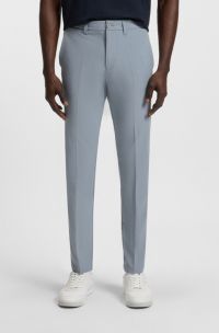 Pantalones slim fit de tejido elástico repelente al agua, Gris oscuro