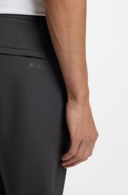 Slim-fit technical trousers with four-way stretch, Dark Grey