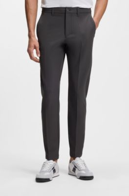Slim-fit trousers in water-repellent stretch fabric, Dark Grey