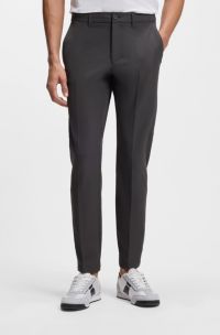 Slim-fit trousers in water-repellent stretch fabric, Dark Grey