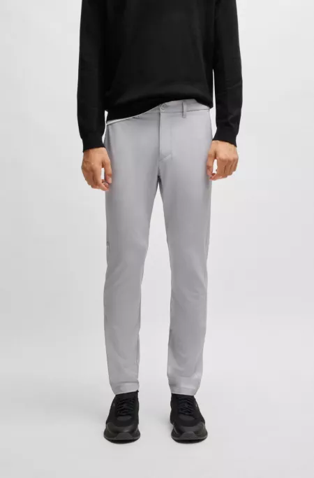 Slim-fit trousers in water-repellent stretch fabric