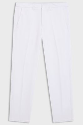 Pantaloni slim fit in tessuto elasticizzato idrorepellente, Bianco