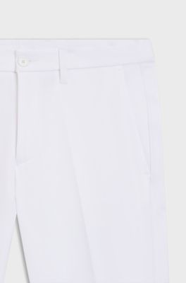 Pantaloni slim fit in tessuto elasticizzato idrorepellente, Bianco