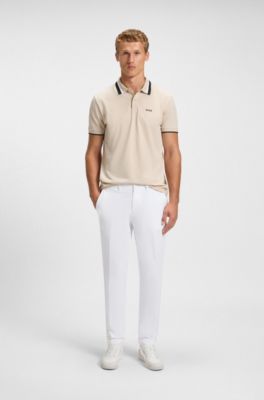 Slim-fit broek van waterafstotend stretchmateriaal, Wit