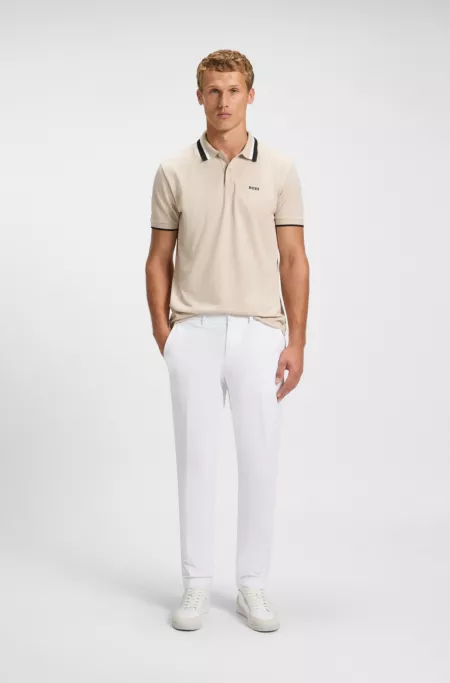 Slim-fit trousers in water-repellent stretch fabric
