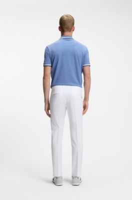 Slim-fit trousers in water-repellent stretch fabric, White
