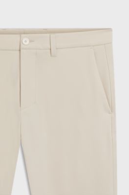Slim-fit technical trousers with four-way stretch, Natural