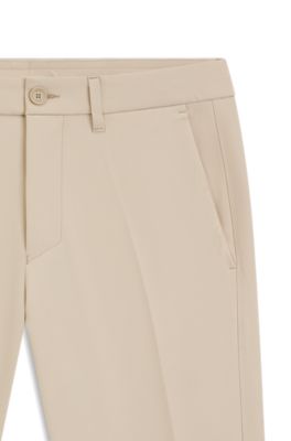 Slim-fit trousers in water-repellent stretch fabric, Beige