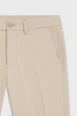 Slim-fit technical trousers with four-way stretch, Beige