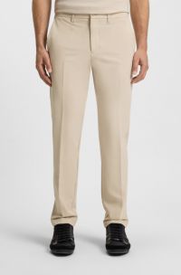 Slim-fit trousers in water-repellent stretch fabric, Beige