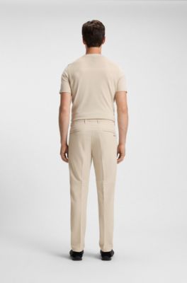 Slim-fit technical trousers with four-way stretch, Beige