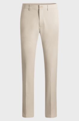 Slim-fit trousers in water-repellent stretch fabric, Light Beige